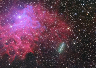 Comet C/2022 U2 (ATLAS) near IC 405 and IC 410
